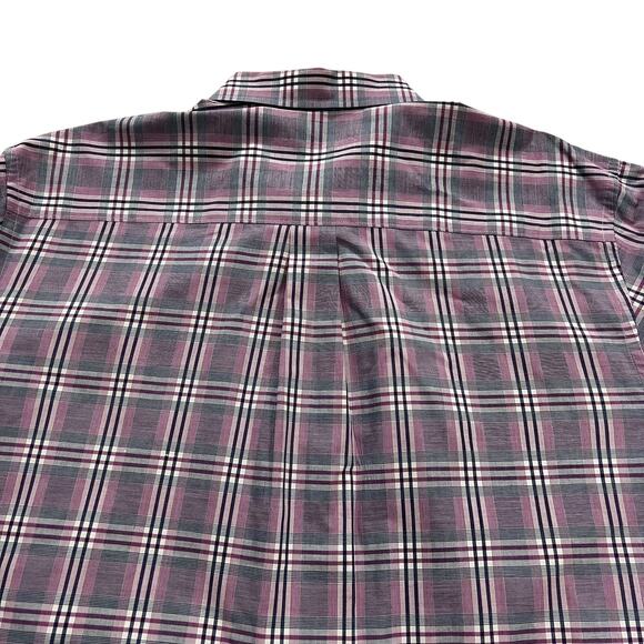Alan Fusser Purple Plaid Chest Pocket Button Down Shirt Men Size XL NWOT | 55-6 - Picture 3 of 6